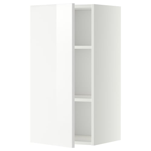 Witte hoogglans keukenkast. Modern, strak design. Twee verstelbare planken. Strakke, minimalistische look.