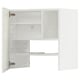 Witte ikea METOD keukenkast, open, met planken en scharnieren.