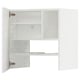 Moderne witte keukenkast met twee planken, metalen scharnieren en verstelbare plank, optie voor linkse deur.