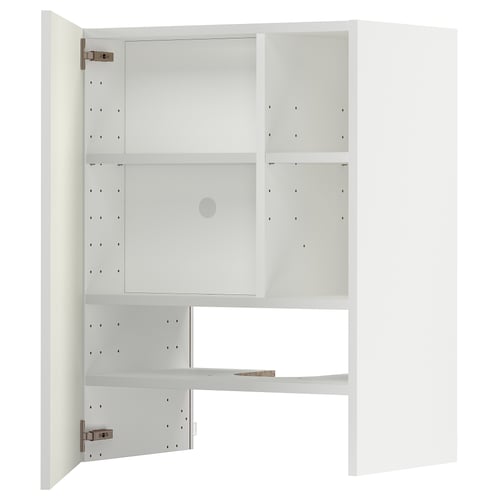 METOD witte keukenkast met verstelbare legplanken en nikkel scharnieren.