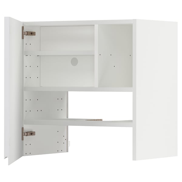 METOD wit keukenblok, modern design, verstelbare legplanken, hoogglans afwerking.