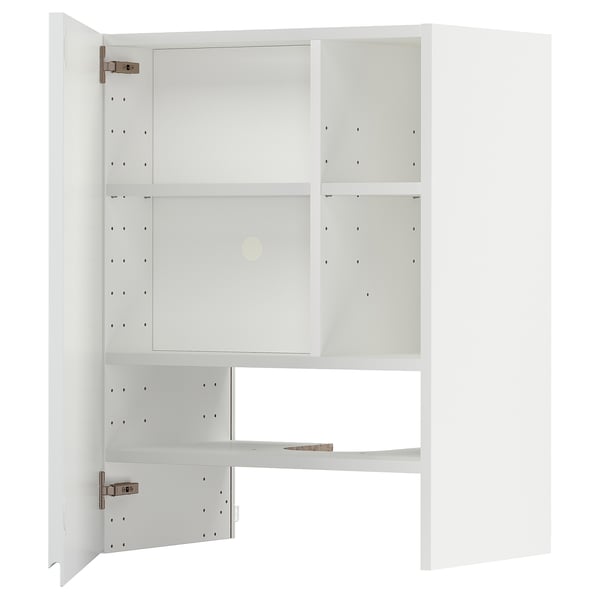 Wit METOD keukenblok, minimalistisch design, 3 planken, matte afwerking.