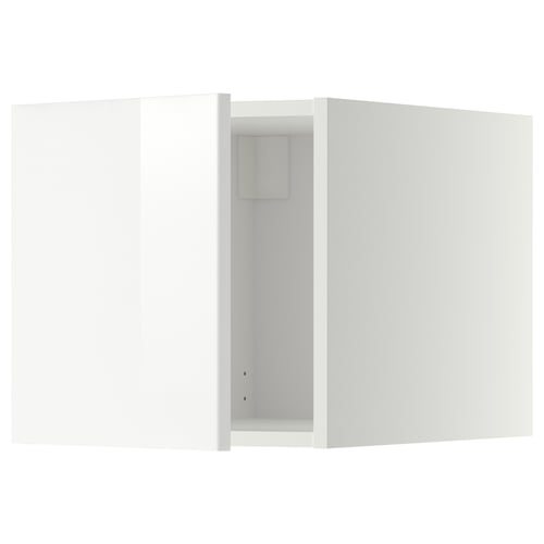 Moderne witte keukenkast van ikea in glanzende afwerking met strak design.