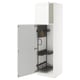 Witte METOD kast, open met verstelbare planken en ophanggereedschap. Modern, functioneel design voor keuken of wasruimte.