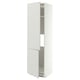 METOD Hoge kast koelkast/vriezer&2 deuren, wit/Aspudden lichtgrijs, 60x60x220 cm