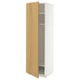 METOD Hoge kast met planken/draadmand, wit/Sinarp eikenfineer, 60x60x200 cm