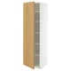 METOD Hoge kast met planken, wit/Sinarp eikenfineer, 60x60x200 cm