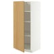METOD Hoge kast met planken, wit/Sinarp eikenfineer, 60x60x140 cm