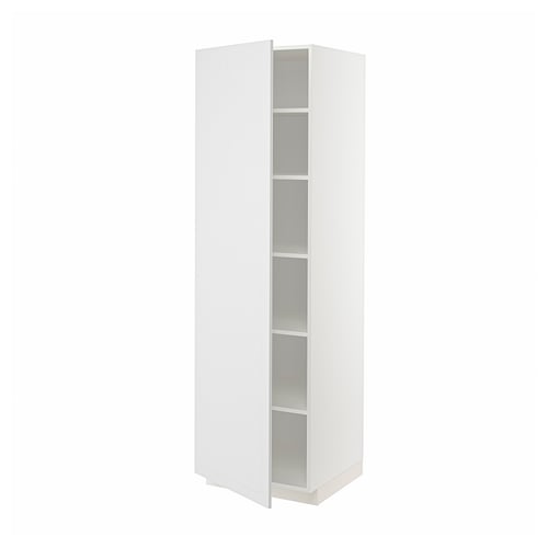 METOD witte keukenkast met 3 planken, rechthoekig en modern design.