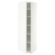METOD Hoge kast met planken, wit/VOXTORP mat wit verticale greep, 60x60x200 cm