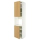 METOD Hoge kast oven & 2 deur/plank, wit/Sinarp eikenfineer, 60x60x240 cm