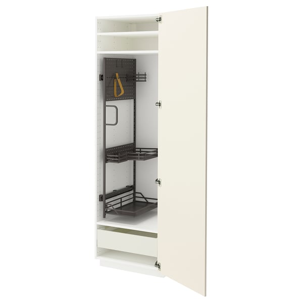 METOD gebroken witte keukenkast, 3 lades, verstelbare legplank, strak design.