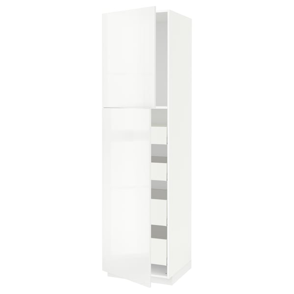 METOD witte hoogglans keukenkast met modern design.