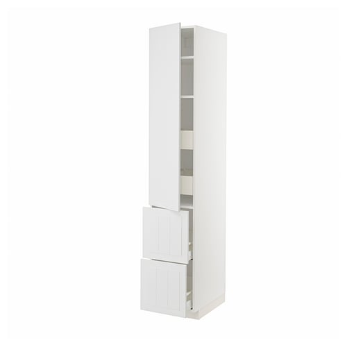 Witte METOD keukenkast met twee lades en drie planken, strak en modern design.