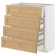 Witte onderkast met houten lades, eikenfineer, vier lades.