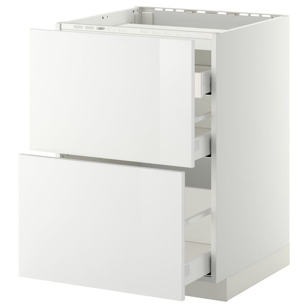 Moderne witte METOD kast met metalen handgrepen