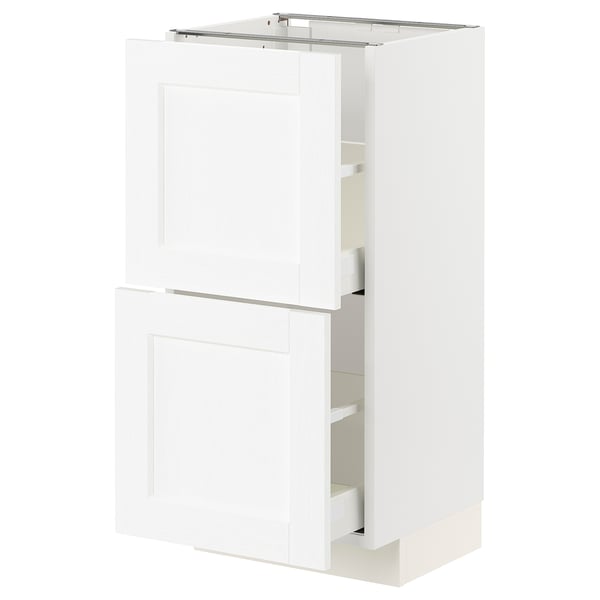 Witte METOD keukenkast met gladde lades.