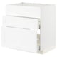 Een witte METOD keukenkast met een modern design en meerdere opberglades.