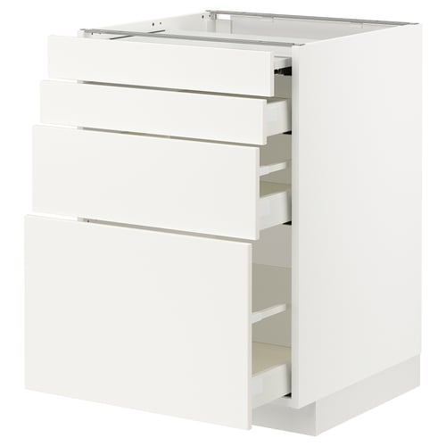 Witte METOD keukenkast met meerdere lades.