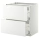 Witte METOD keukenkastbasis, hoogglans lades, strak modern design.