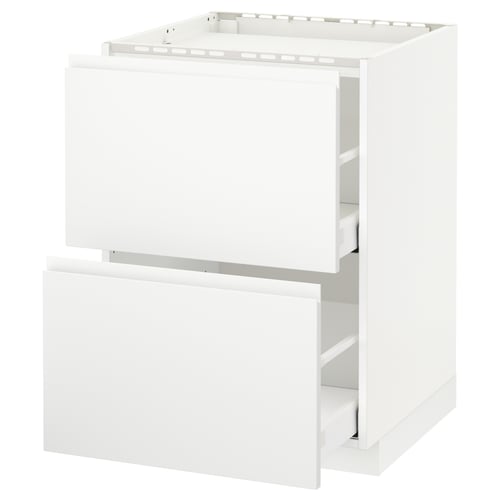 Witte METOD keukenkast, modern minimalistisch design, lades gesloten.