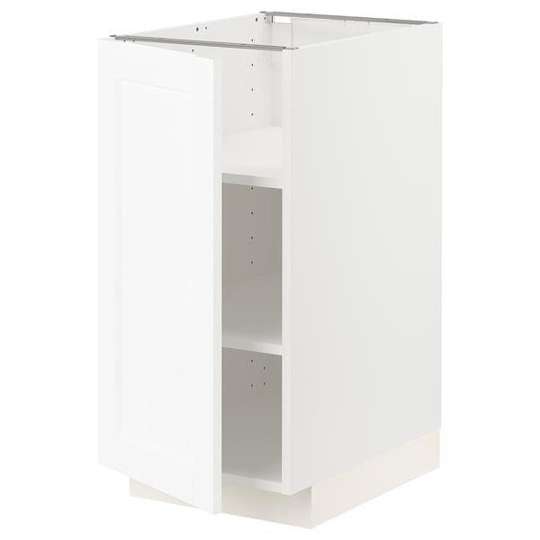 METOD keukenblok in wit met verstelbare planken, vierkante vorm, modern design.