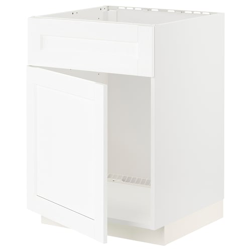 Witte METOD keukenkast, rechthoekig met open bodem, vlakke deuren, gladde afwerking.