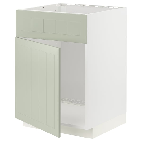 METOD keukenkast in groen met wit interieur. Moderne, rechthoekige deur in shaker-stijl.