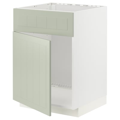 METOD keukenkast in groen met wit interieur. Moderne, rechthoekige deur in shaker-stijl.