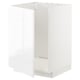 Wit METOD keukenblok, modern design, glanzende afwerking, vierkante vorm, stevig frame.