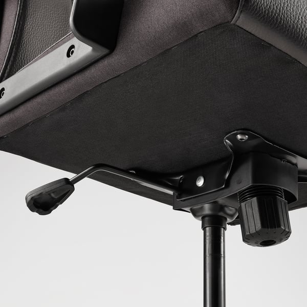 Hoogwaardig basisdetail van de bureaustoel, met duurzame metalen en kunststof componenten, wat zorgt voor stabiliteit en comfort.