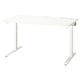 MITTZON wit bureau: modern, in hoogte verstelbaar, minimalistisch design. Rechthoekig blad, wit metalen poten, functioneel.