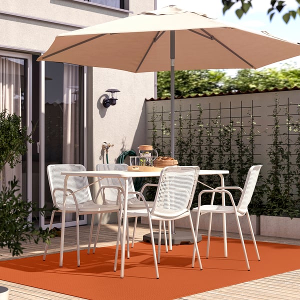 MORUM Vloerkleed glad geweven, bin/buit, oranje, 160x230 cm
