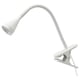 Een witte NÄVLINGE clip-on lamp met een verstelbare hals, geschikt voor gerichte verlichting.