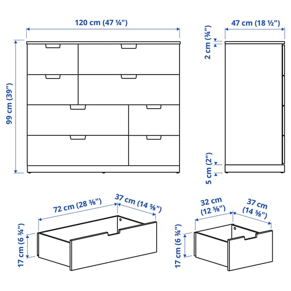 Illustratie met afmetingen voor het product: NORDLI.
