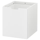 Wit NORDLI vierkant ladeblok, strak modern design, gladde randen, leeg, geen bovenpaneel.