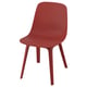 ODGER: rode stoel met houten poten. Zachte, gebogen schaal; Eenvoudige montage met 3 klikken.
