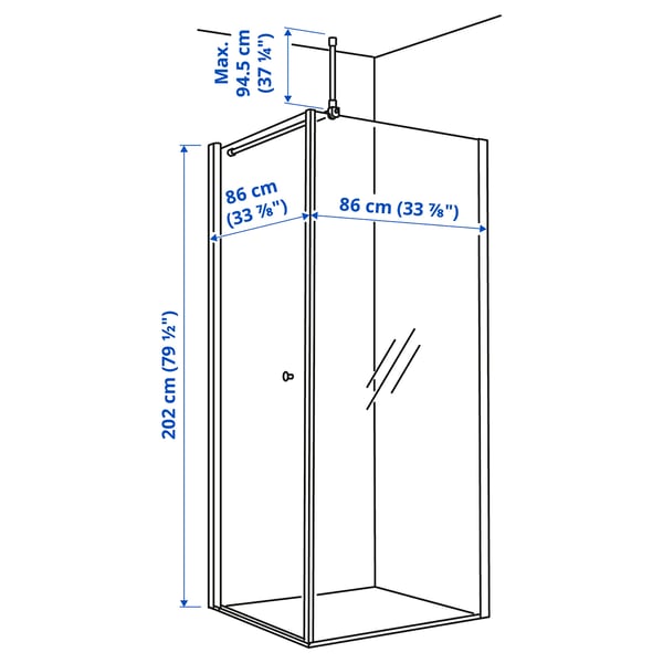 Illustratie met afmetingen voor het product: OPPEJEN.