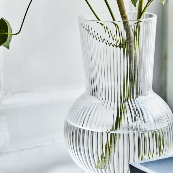 PÅDRAG Vaas, helder glas, 17 cm