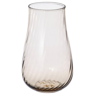 Elegante PÅSKÖTRÄD vaas, lichtbruin, gemaakt van glas, druppelvorm met wervelend design.