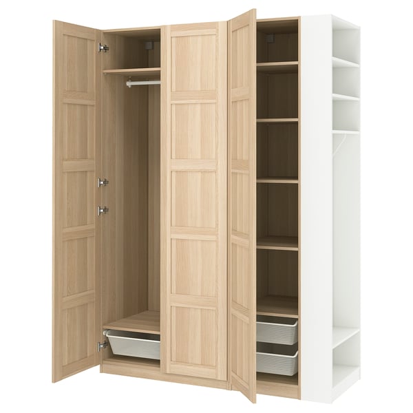 PAX / BERGSBO Kledingkastcombinatie, wit gelazuurd eikeneffect wit gelazuurd eikeneffect/wit, 170x60x236 cm