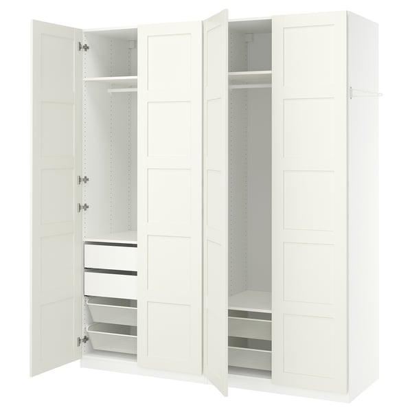 PAX / BERGSBO Kledingkastcombinatie, wit/wit, 200x60x236 cm
