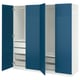 Blauwe PAX kledingkast met mesh lades onthuld.