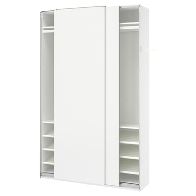 PAX / HASVIK Schuifdeurkast, wit/wit, 150x43x236 cm