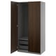 PAX / STORKLINTA Kledingkastcombinatie, donkergrijs/donkerbruin gebeitst eikeneffect, 100x60x201 cm