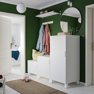 PLATSA Kledingkast met 3 deuren, wit/Fonnes wit, 180x57x133 cm