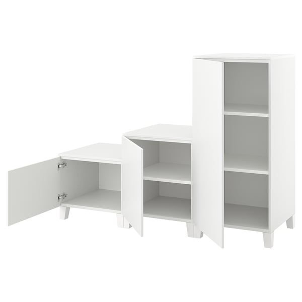 PLATSA Kledingkast met 3 deuren, wit/Fonnes wit, 180x57x133 cm