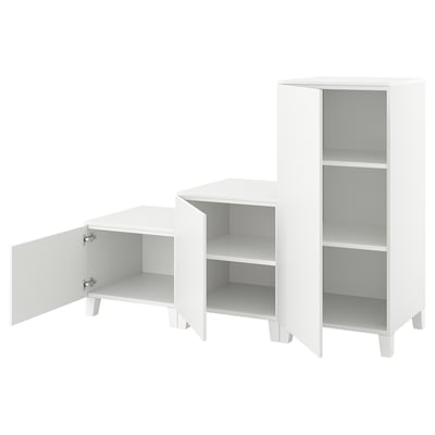 PLATSA Kledingkast met 3 deuren, wit/Fonnes wit, 180x57x133 cm
