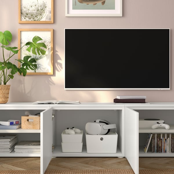 PLATSA Opberger met deuren, wit Fonnes/wit, 180x42x43 cm