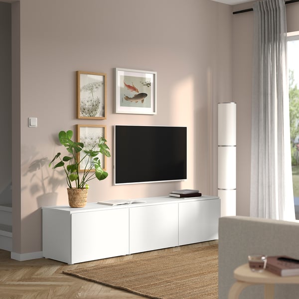 PLATSA Opberger met deuren, wit Fonnes/wit, 180x42x43 cm